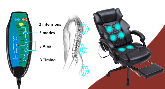 massage office chair with foot rest