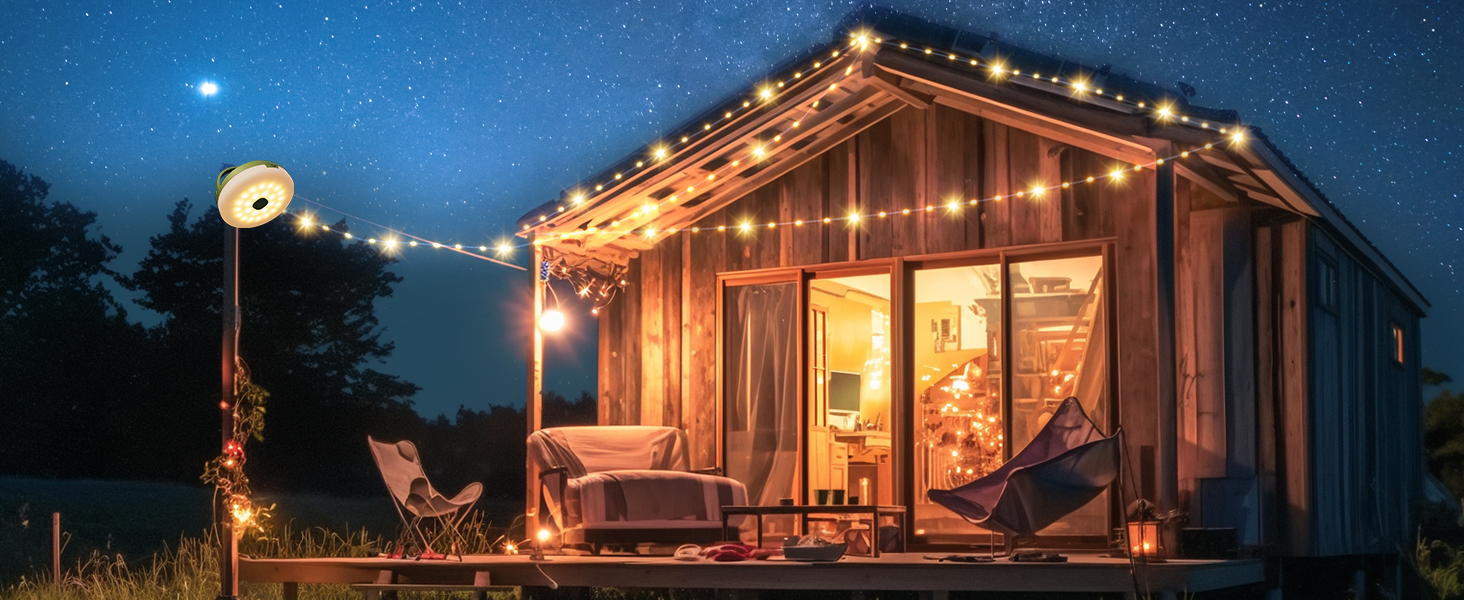 retractable string lights camping