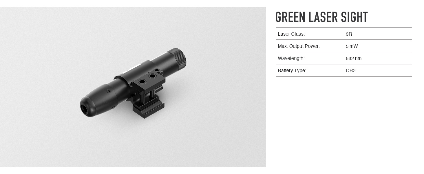 HIRAM 416x50 AO Rifle Scope Combo with Green Laser