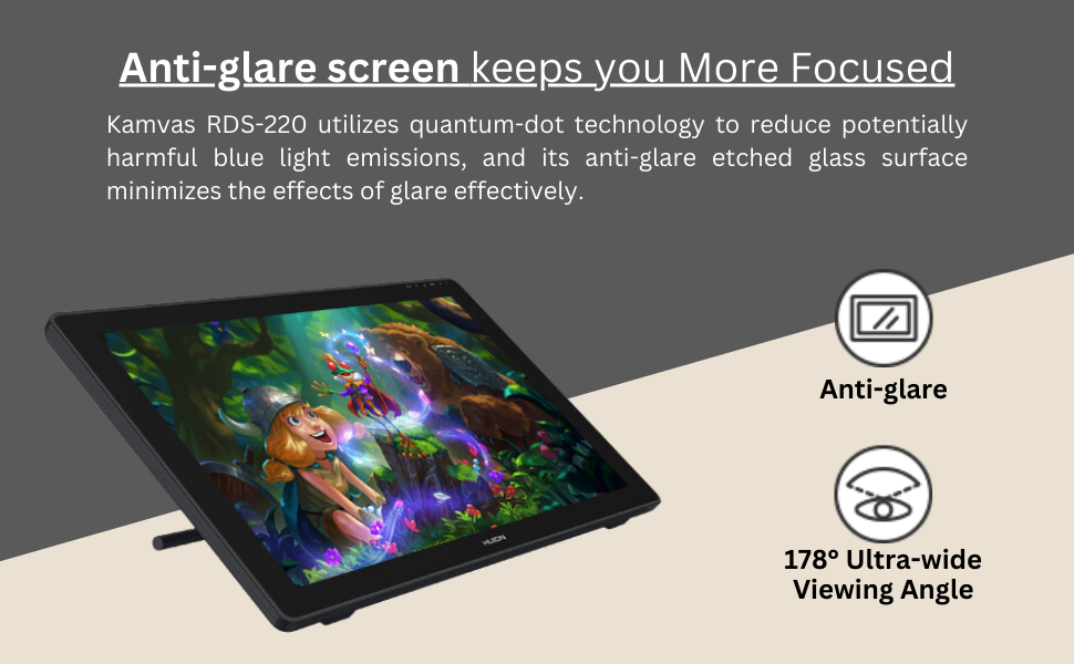 Amazon.in Buy HUION KAMVAS RDS 220 Pen Display Graphics Drawing Tablet