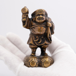 Amazon｜吉兆七福神 大黒天（銅製/上味色）仏師：旭峰 原型＿仏像 置物