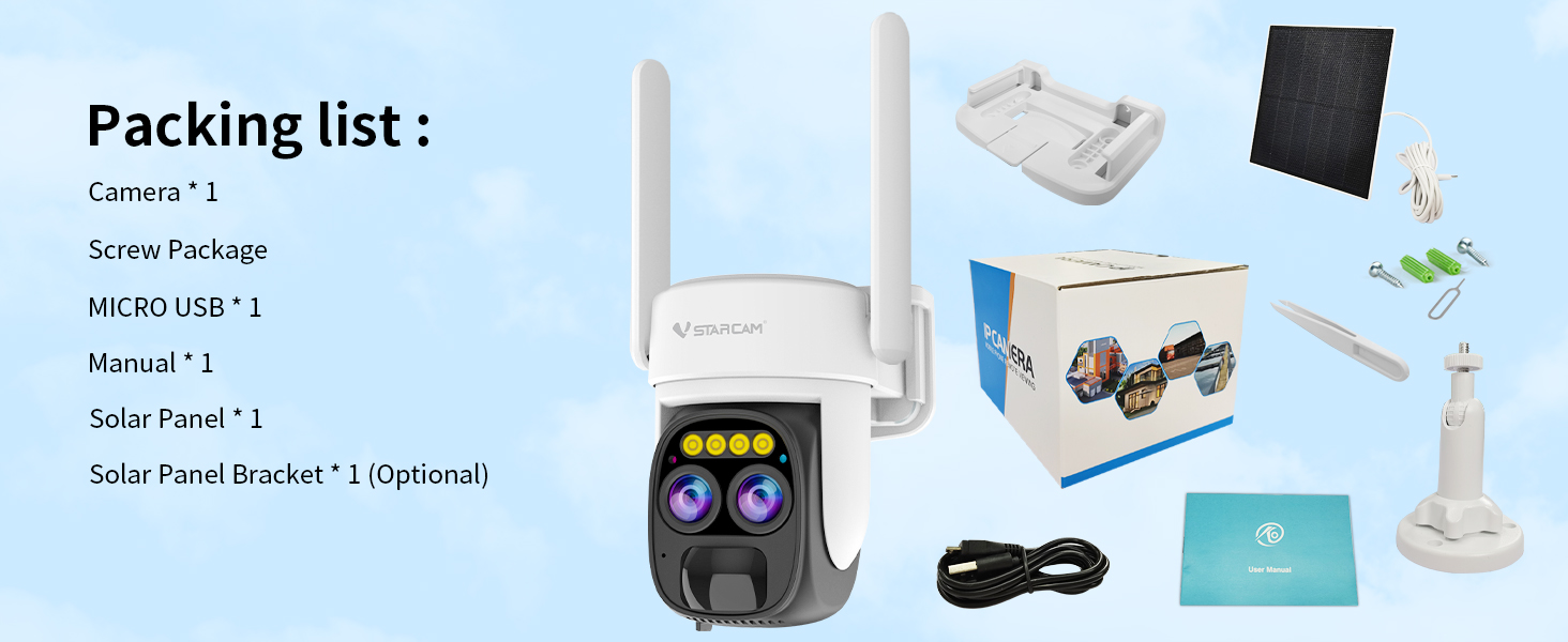 VSTARCAM 2K Solar Wireless 5X Zoom Outdoor Security Camera