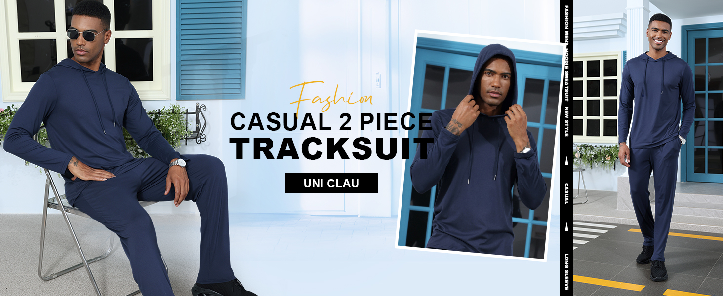 Men's Casual Athletic Tracksuit 2 Piece Hoodie Sweatsuit Sets