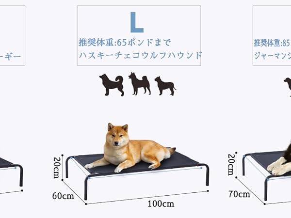 Amazon | 犬ベッド 脚付きコット型 鉄架ベッド 夏 犬用ベッド