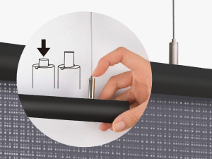 height adjustable gripper for knit hanging divider