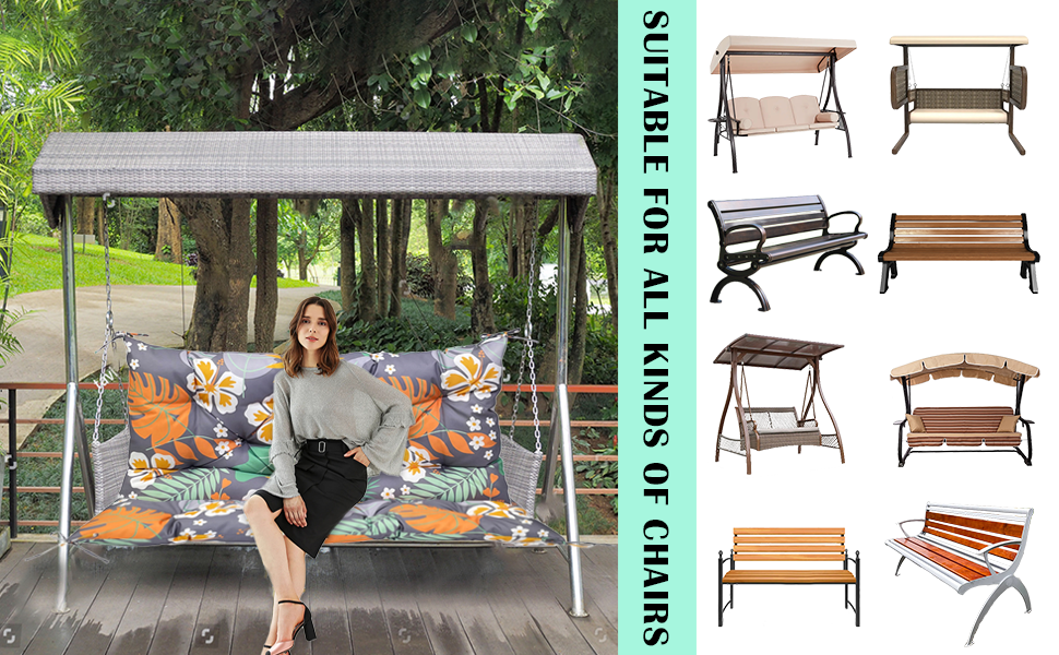 Boaisdus Swing Cushions 3 Seater Replacement Waterproof