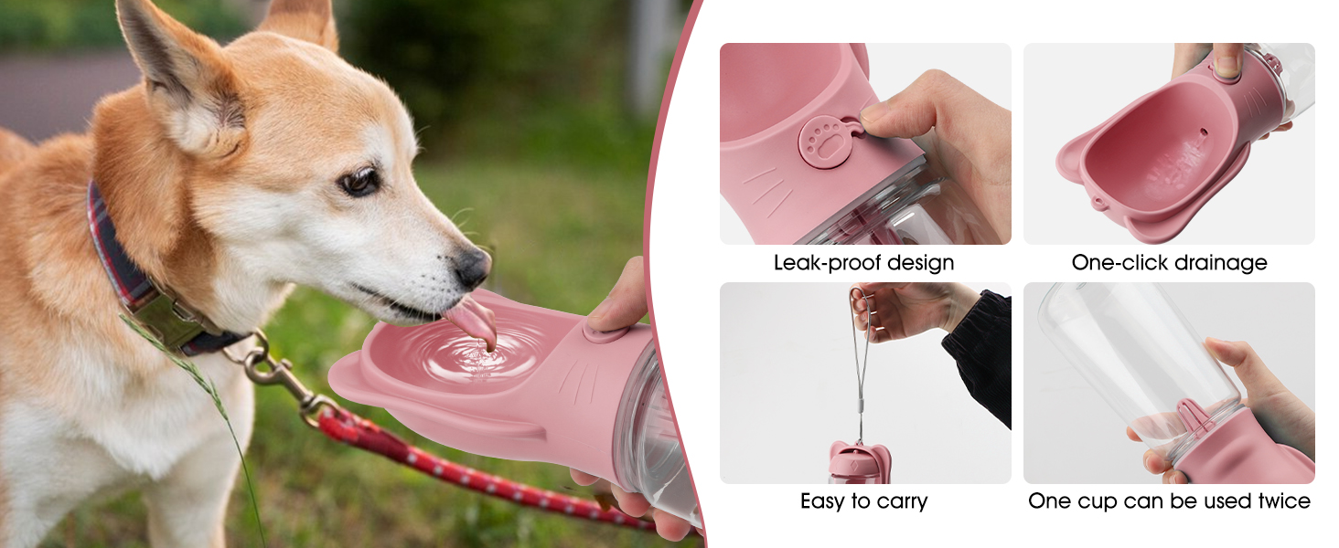 Portable Pet Water Food Dispenser for Cats Dogs
