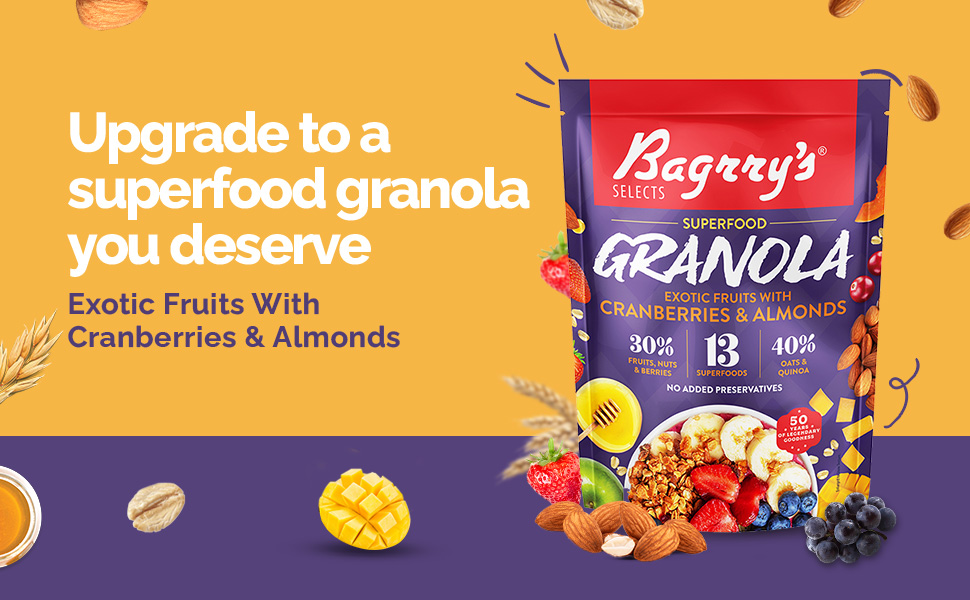 bagrrys Granola,Granola,kelloggs granola,Exotic Granola,chocolate granola,Kellogg's Crunchy Granola