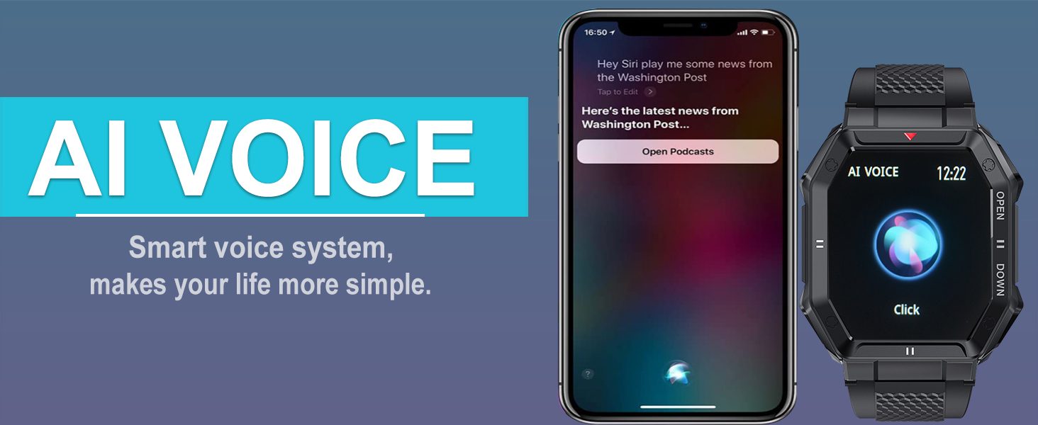 PODOEIL Military Smart Watches for Men with Bluetooth Call