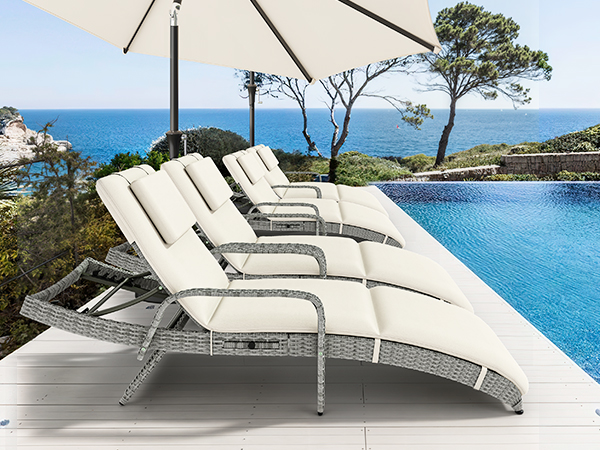 Amazon.com: YITAHOME Wicker Chaise Lounge Outdoor, Rattan