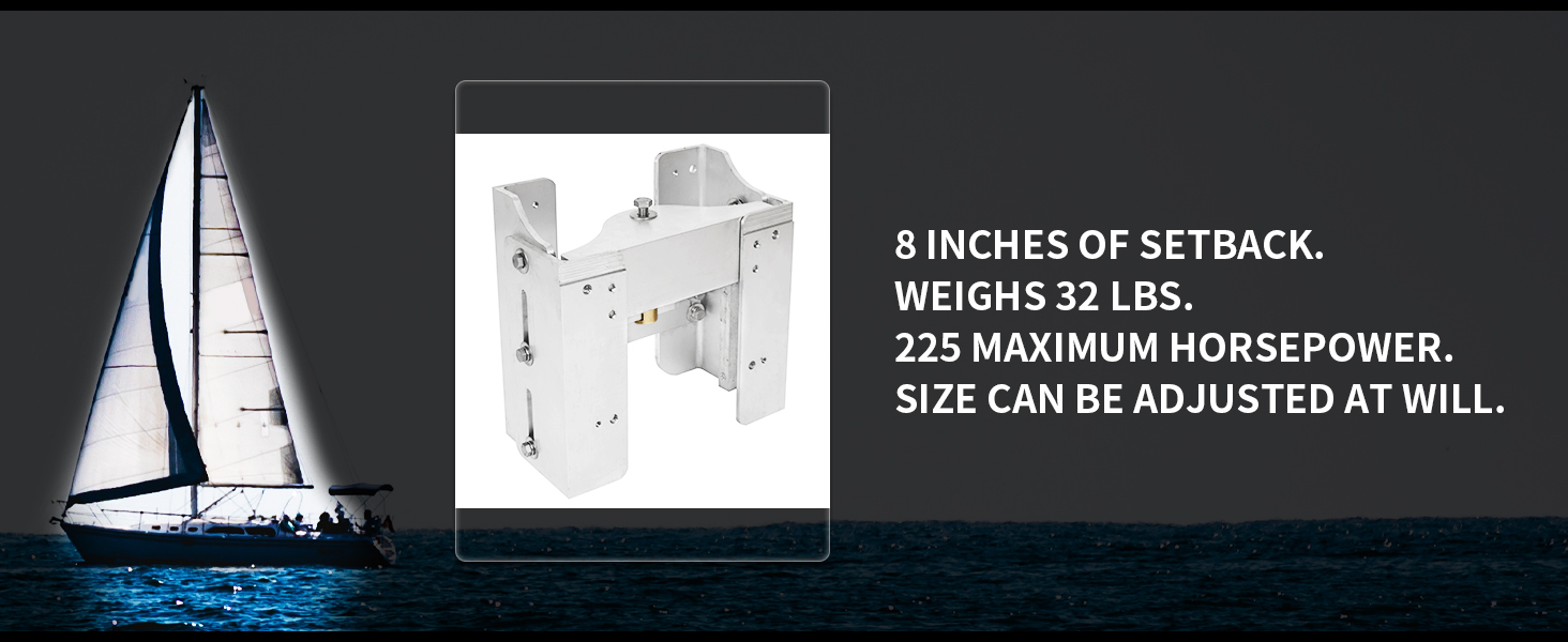 ECOTRIC 8'' Jack Plate Adjustable Outboard Boat Jack Plate
