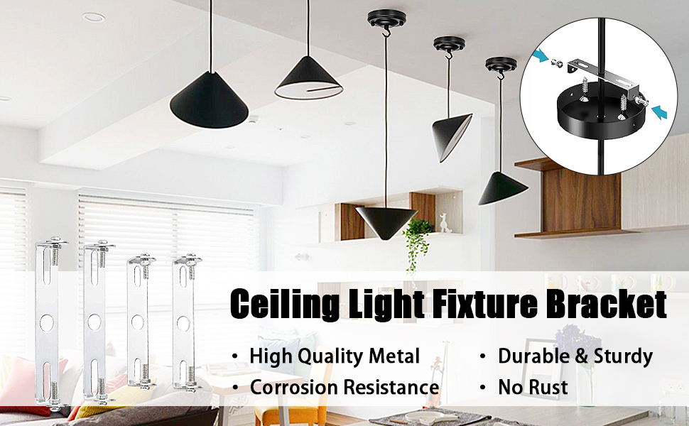 4PCS Ceiling Light Fixture Bracket,9cm/10.5cm Pendant Bracket with