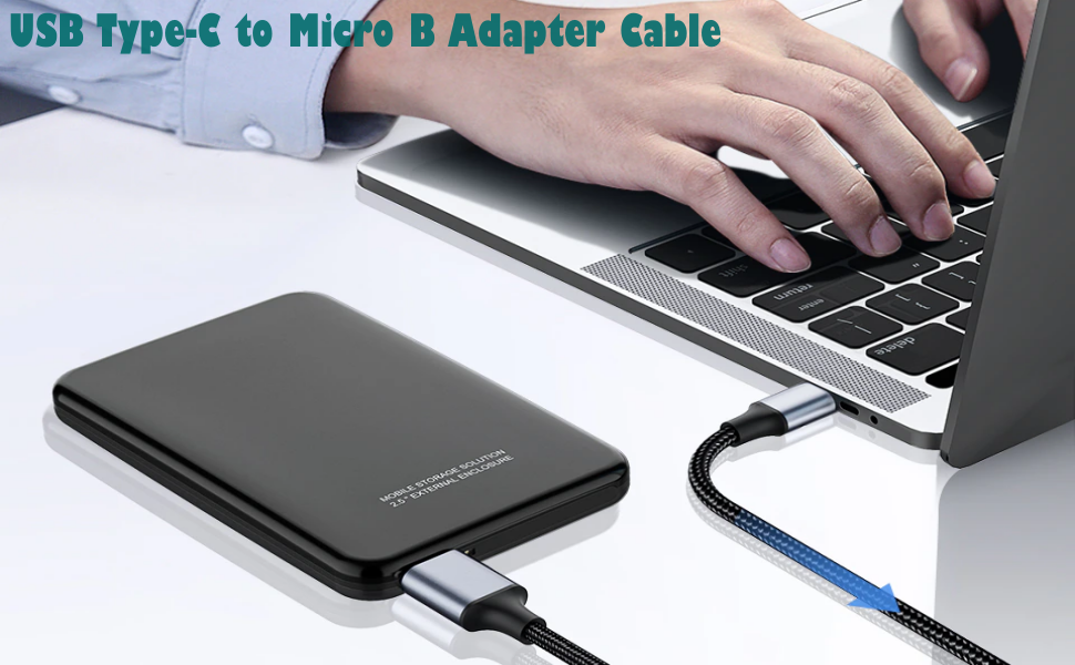 rts USB C Type C External Hard drive disk hdd cable Wire, Nylon Braided