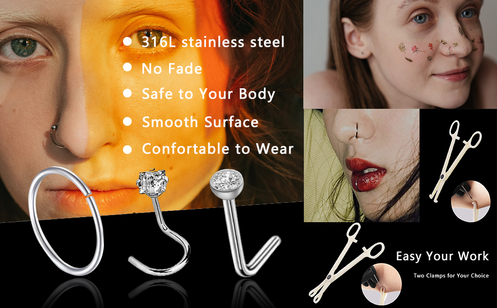 Nose Piercing Kit Ruicoo 20G Professional Self Nose