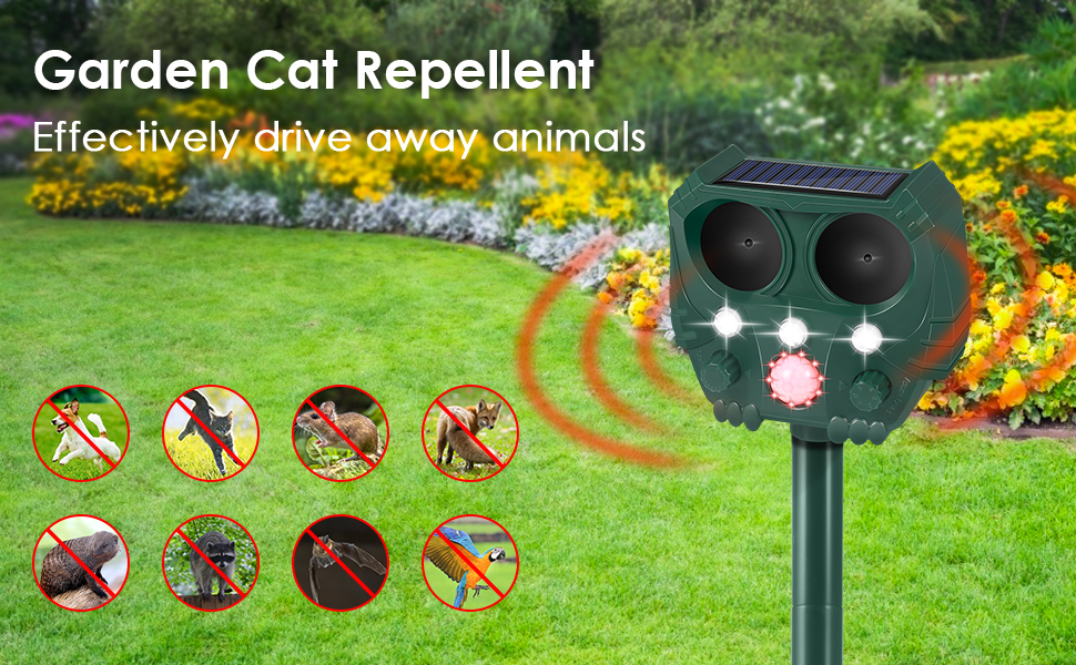Cat Repellent, Garden Cat Deterrents, Ultrasonic Animal Repellent, USB