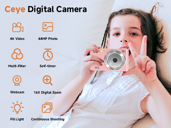 Amazon.com : Digital Camera, FHD 4K 44MP Digital Camera for