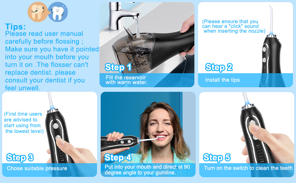 rechargable water flosser 300ml