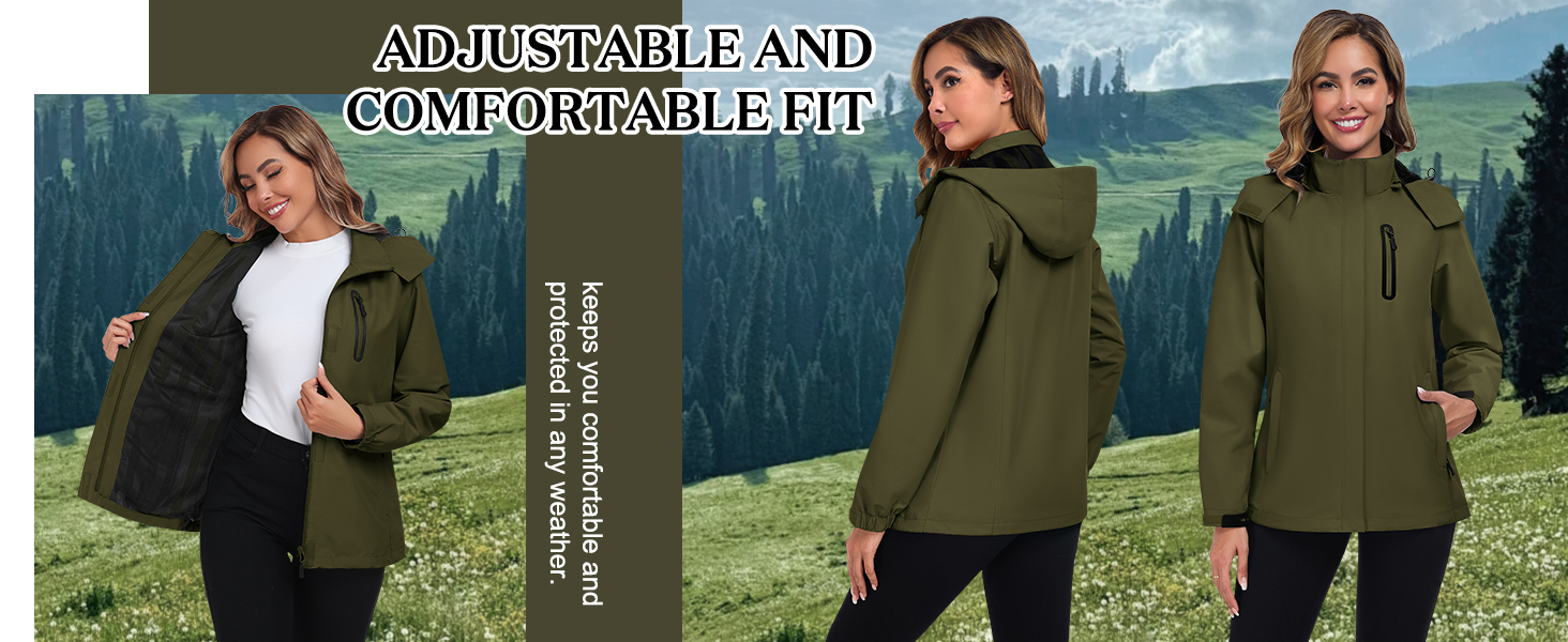 UMIPUBO Women's Waterproof Jacket