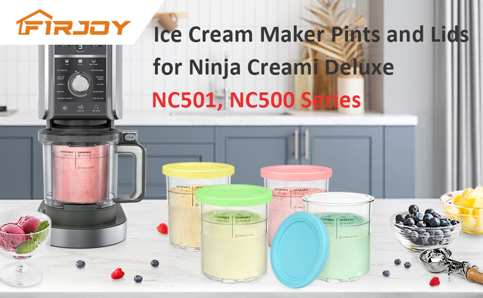 Replacement Pints and Lids for Ninja Creami Deluxe