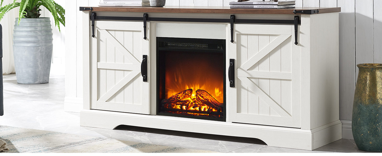 tv stand with fireplace