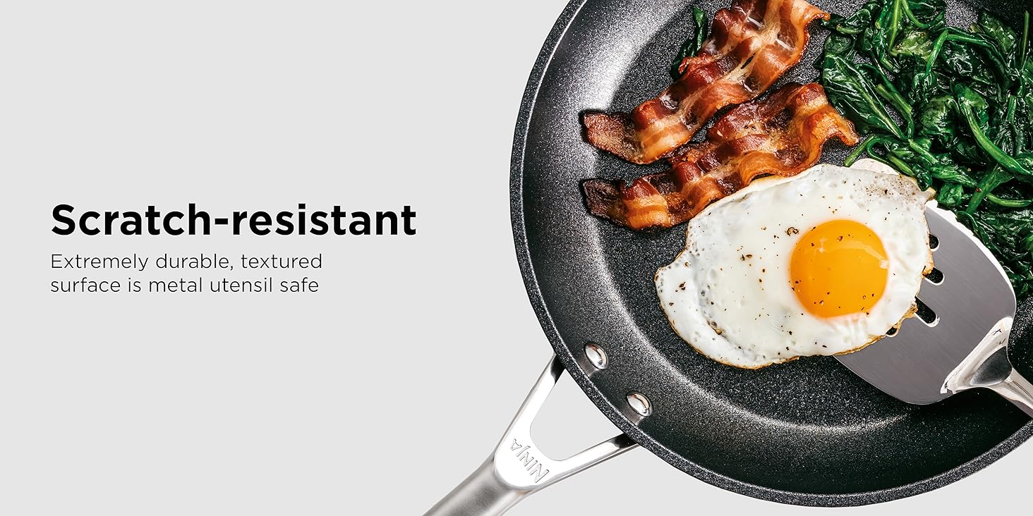 Ninja ZEROSTICK Stackable Cookware Frying Pan 2Piece Set, NonStick