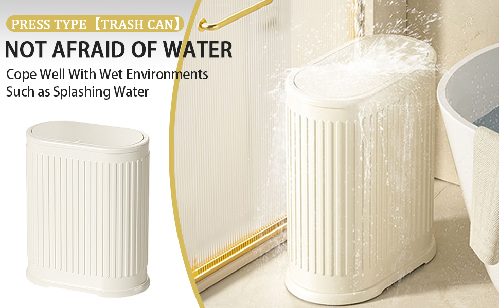 6 Liter Trash Can with Lid, Small Bathroom Trash Can Wastebasket, Slim