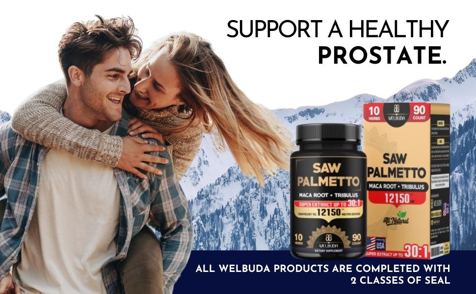 Saw Palmetto, Maca, Tribulus, Ashwagandha, Turmeric, Shilajit, Ginger, Green Tea, Holy Basil