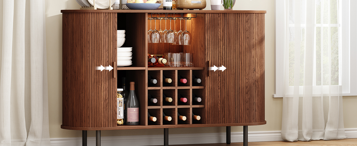 Wine Bar Cabinet with LED Light