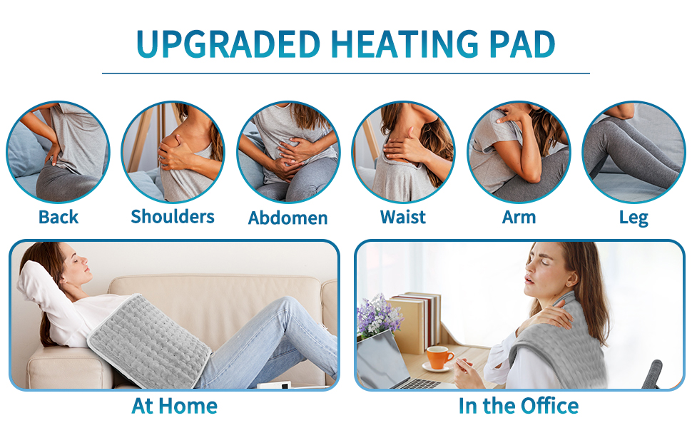 Cuplu 30"x16" Extra Large Electric Heating Pad 6 Adjustable Temperature Settings Auto Shut