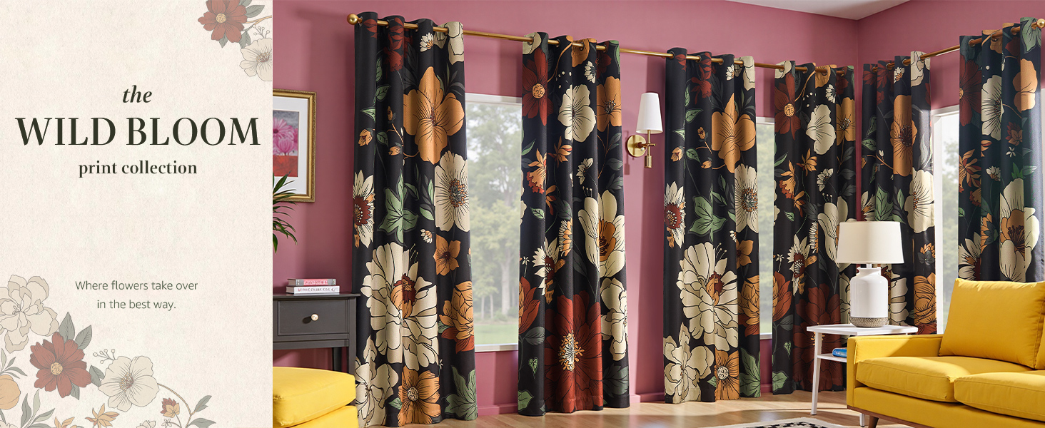 JINCHAN FLORAL CURTAINS