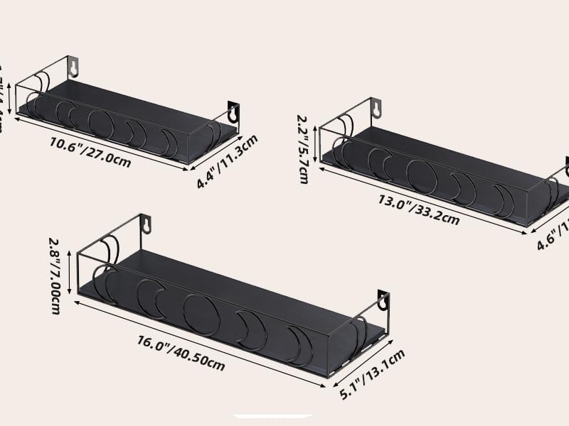 Moon Motif floating shelves