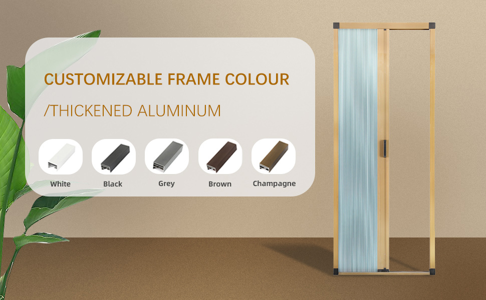 ROOMNEST NoDrilling Interior Accordion Door, Retractable Folding Door