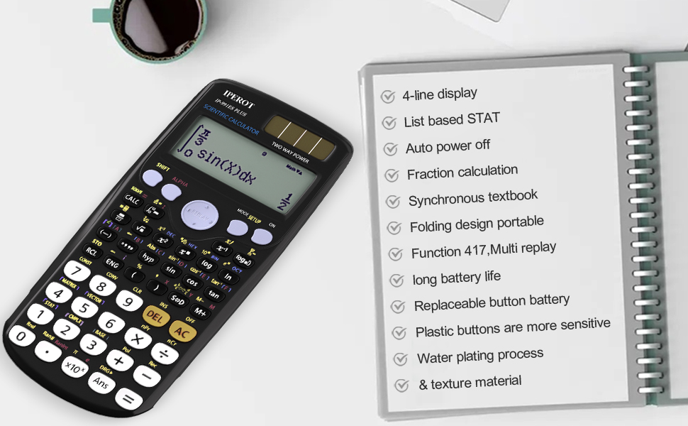 Scientific Calculators, IPEROT Black Math Calculator with