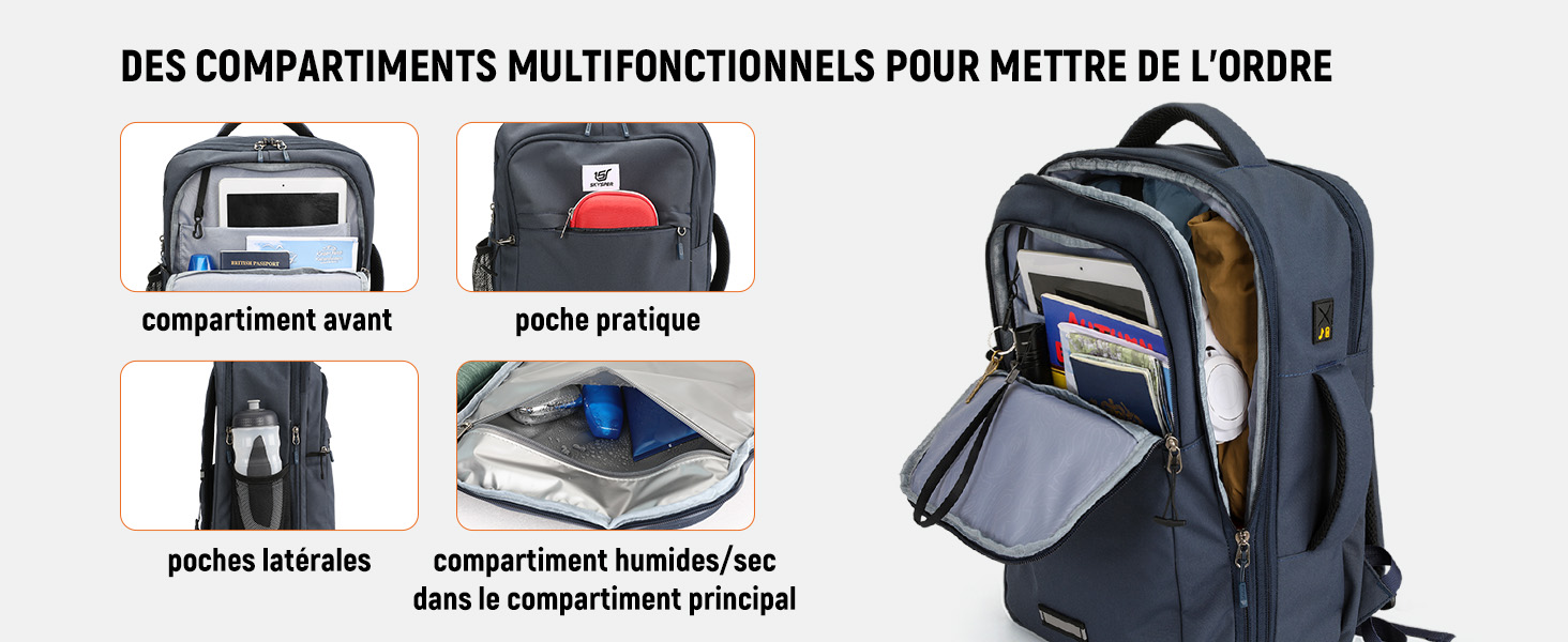 SKYSPER Sac à dos pour bagages à main 44×28×18.5CM