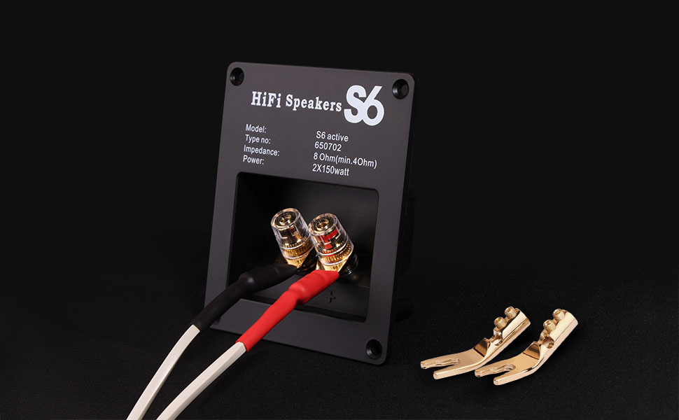 Gold Plated Speaker Spade Connectors Banana Plug,45 Degree Fork Spade Connector for Speaker Wire