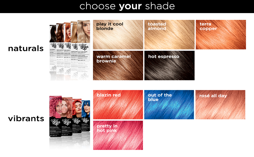 Clairol Color Gloss Up Temporary Hair Dye, Rosé All Day Hair Color, 1