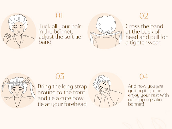 how to tie the hair bonnet 