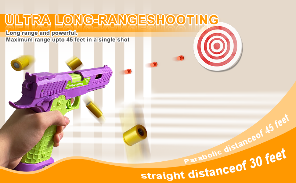Amazon.com: DORZUHOU Shell Ejecting Toy Gun Pistol, Soft Bullet Toy Gun ...