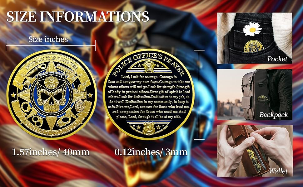 Patriotic Police Coin | Law Enforcement Valor & Duty Medallion