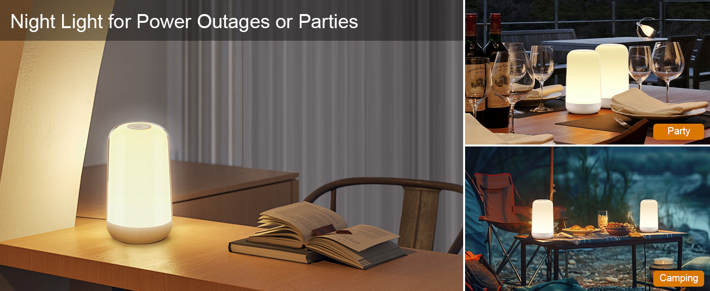 Night light for power outages or camping parties