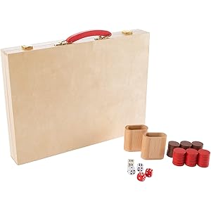 Amazon.com: Hey! Play! Wood Backgammon Board Game- Complete
