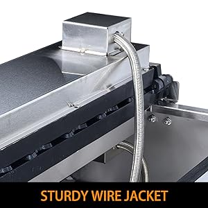 Wires at the back are protected by stainless steel wire jacket.