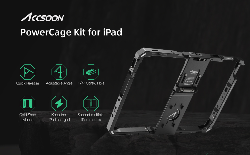 Amazon.com: Accsoon PowerCage II Cage for iPad 7,8,9,10,11