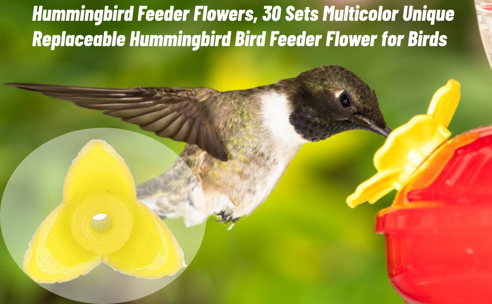CHICIRIS Hummingbird Feeder Replacement Flowers, 30 Pieces Hummingbird