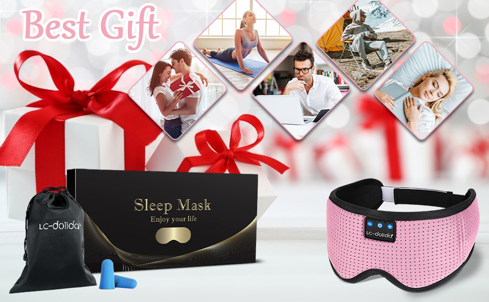 LCdolida Sleep Headphones, Bluetooth Sleep Mask Sleeping Headphones