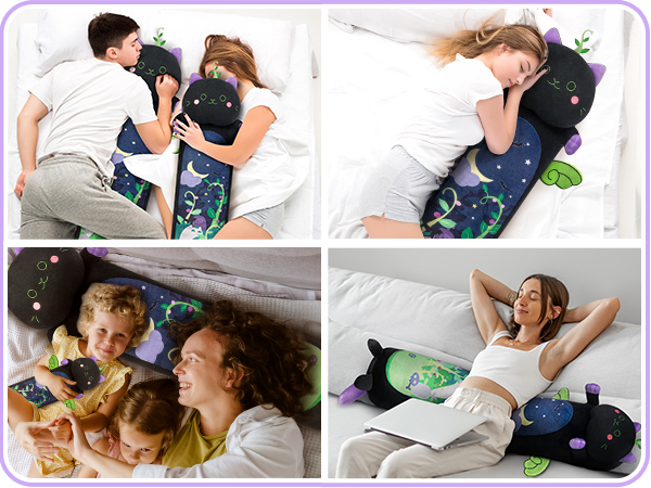 Long cat plush, soft stuffed animal, cat body pillow gift for kids, girls, boys, cuddling plush toy