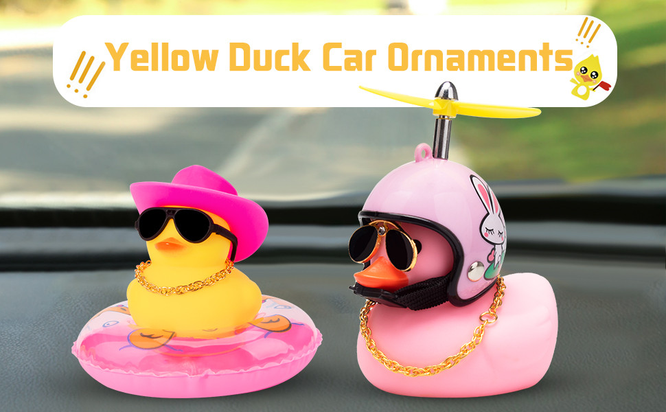 wonuu Car Rubber Duck 2Pcs of Car Duck Decoration Dashboard