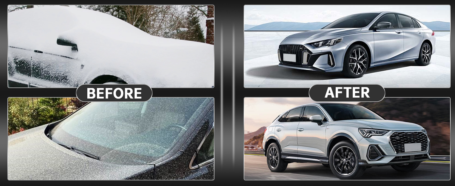 AMBARI Half Car Cover for SUV(157"184"), Windshield Snow