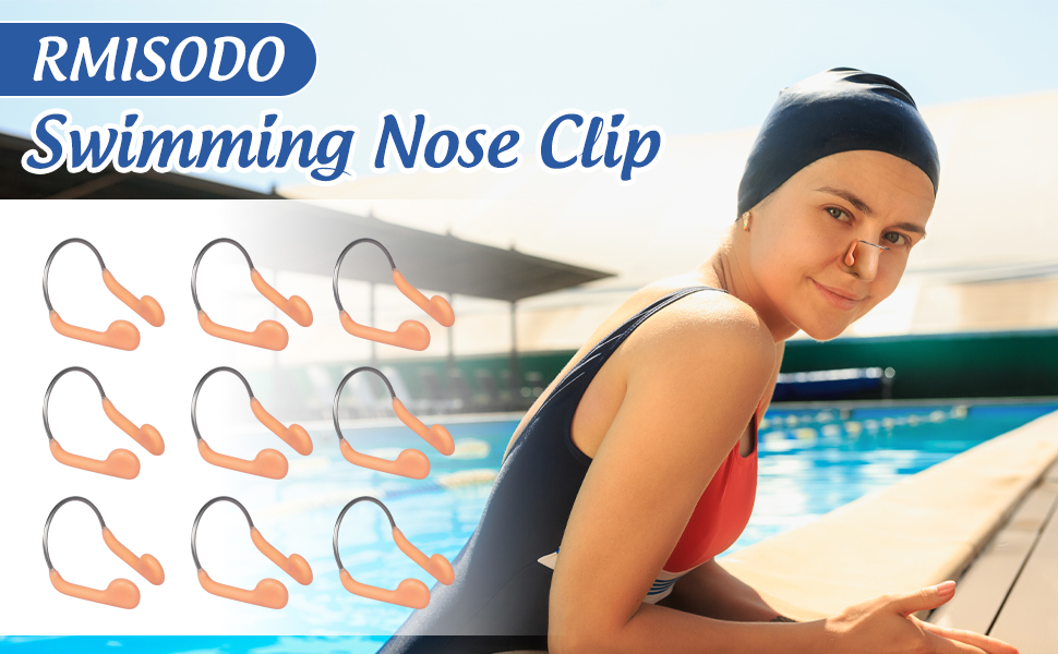 RMISODO 9 Pieces Swimming Nose Clip Silicone Swim Training Nose Plug
