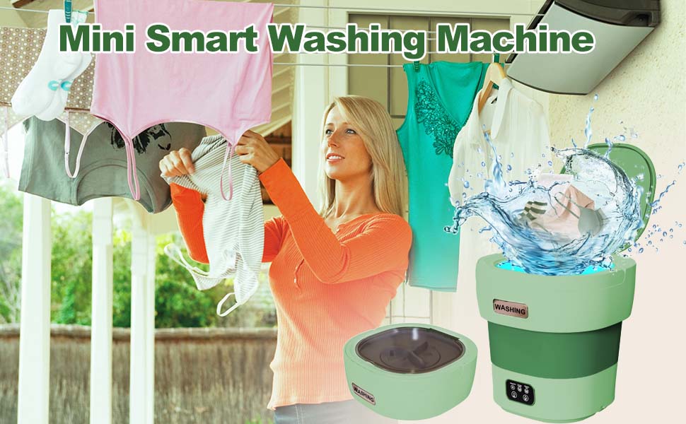Portable Washing Machine, 15L 1.8Kg Small Washer with Spin